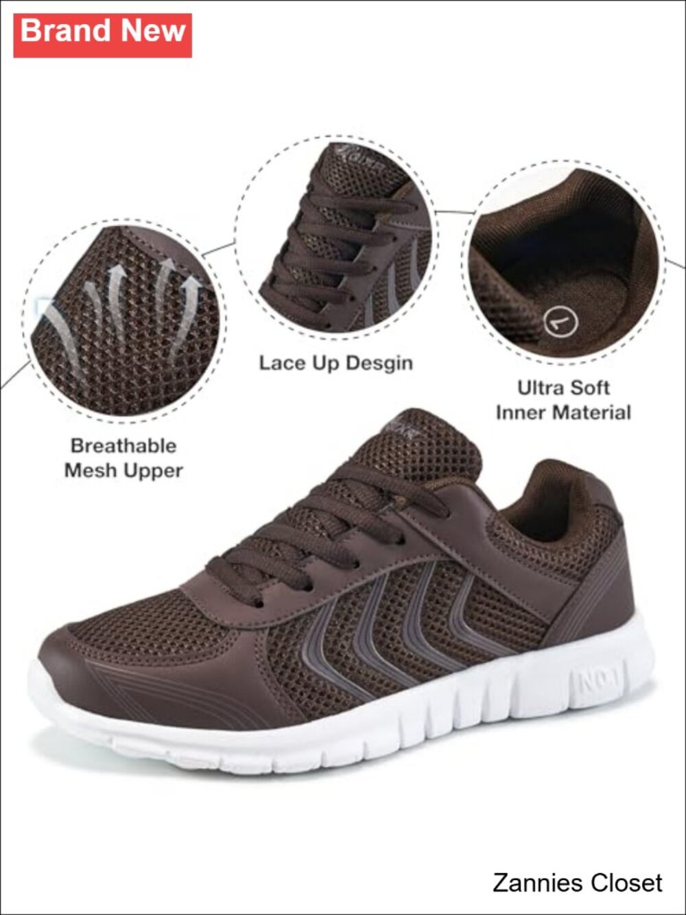 ✨ Lightweight Breathable Mesh Walking Shoes Memory Foam Non Slip Sneakers - Picture 3 of 6